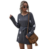 Women Knitted Sweater Autumn XINGX round Neck Long Sleeve round Neck Woolen Skirt