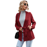 Women Knitted Sweater Autumn Loose-Fitting Long Sleeve Sweater Coat