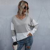 Women Knitted Sweater Loose round Neck Base See-through Mesh Knitted Sweater Women's Casual Autumn