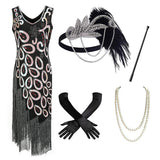 Flappers 1920S Dress Vintage Sequined Dress Peacock Tassel Dress