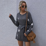 Women Knitted Sweater Autumn XINGX round Neck Long Sleeve round Neck Woolen Skirt