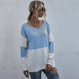 Women Knitted Sweater Loose round Neck Base See-through Mesh Knitted Sweater Women's Casual Autumn