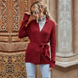 Women Knitted Sweater Autumn Loose-Fitting Long Sleeve Sweater Coat