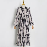 Women Dresses Spring Stand Collar Dress (Qymy0409)