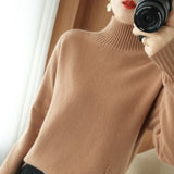 Women Knitted Pullover Turtleneck Sweater Autumn Winter Sweater