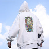 Men Hoodie Skull Print Oversize Hooded Jacket