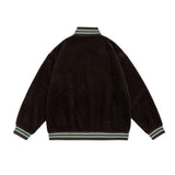 Unisex Jacket Vintage Baseball Uniform Jacket Men's and Women's Loose Embroidered Corduroy Jacket