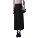 Women Knitted Skirt Pleated Skirt