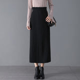 Women Knitted Skirt Pleated Skirt