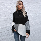 Women Knitted Sweater Autumn Loose High Collar