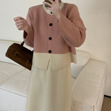 Women Knitwear Autumn and Winter round Neck Sweater Loose Short Knitted Cardigan