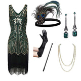 Flappers 1920S Dress Vintage Sequined Tassel Dress Beaded Tassel Dress