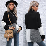 Women Knitted Sweater Autumn Loose High Collar