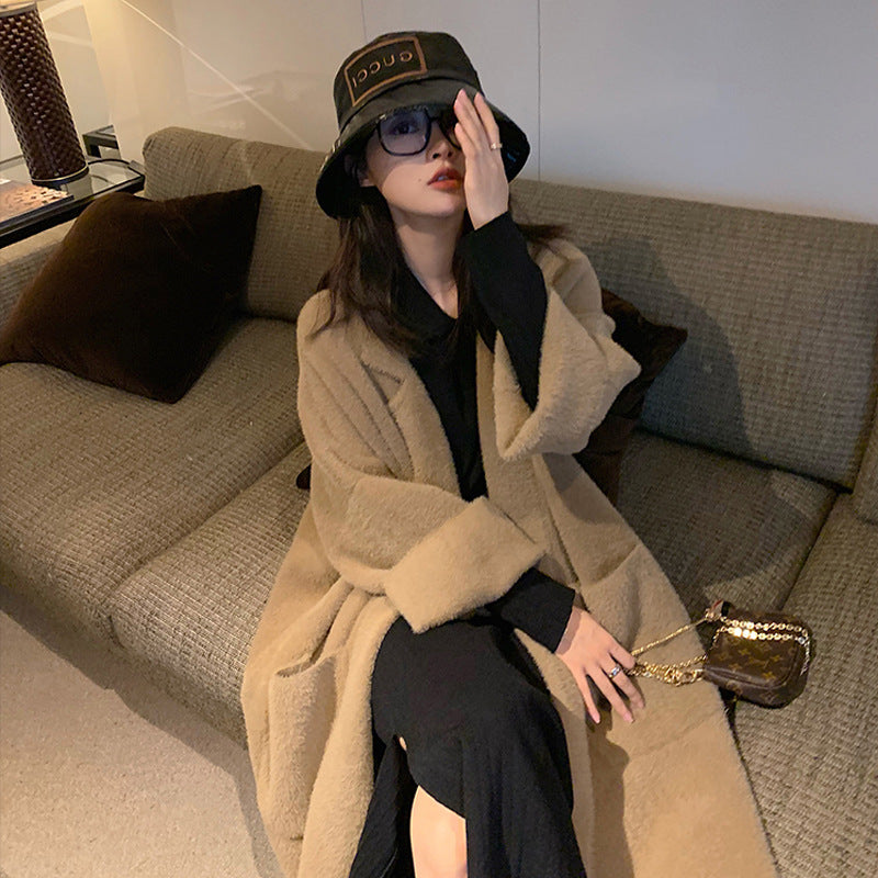 Women Maxi Dress Autumn and Winter Loose Knitted Cardigan Coat