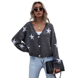 Women Knitted Sweater Autumn Long Sleeve XINGX Pattern Knitted Short Coat