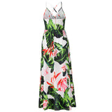 Women Date Dress Spring and Summer Sexy Floral Strap Beach Dress