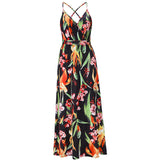 Women Date Dress Spring and Summer Sexy Floral Strap Beach Dress
