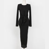 Women Dresses Suspender Long Skirt Wrapped Dress Cardigan Long Skirt Two-Piece Set