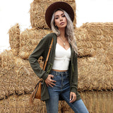 Women Knitted Sweater Autumn Long Sleeve Cardigan Knitted Hooded Sweater Coat