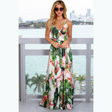 Women Date Dress Spring and Summer Sexy Floral Strap Beach Dress