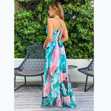 Women Date Dress Spring and Summer Sexy Floral Strap Beach Dress