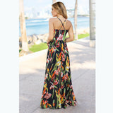 Women Date Dress Spring and Summer Sexy Floral Strap Beach Dress
