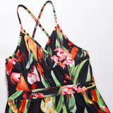 Women Date Dress Spring and Summer Sexy Floral Strap Beach Dress