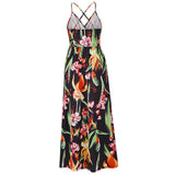 Women Date Dress Spring and Summer Sexy Floral Strap Beach Dress