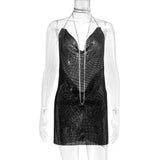 Harlem Nights Outfits Metal Sequins Dress Sexy Dress