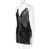 Harlem Nights Outfits Metal Sequins Dress Sexy Dress