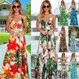 Women Date Dress Spring and Summer Sexy Floral Strap Beach Dress