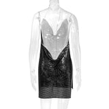 Harlem Nights Outfits Metal Sequins Dress Sexy Dress