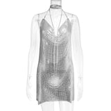 Harlem Nights Outfits Metal Sequins Dress Sexy Dress