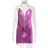 Harlem Nights Outfits Metal Sequins Dress Sexy Dress