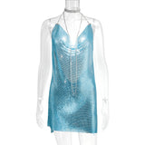 Harlem Nights Outfits Metal Sequins Dress Sexy Dress