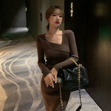 Women Maxi Dress Autumn and Winter Knitting Dress
