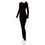 Women Jumpsuit Summer Long-Sleeve Slim Fit Hip Raise