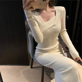 Women Maxi Dress Autumn and Winter Knitting Dress