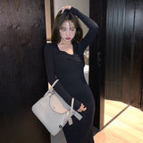 Women Maxi Dress Autumn and Winter Knitting Dress