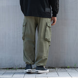 Men Sweatpants Multi-Pocket Cargo Pants Loose Straight Trousers