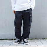 Men Sweatpants Multi-Pocket Cargo Pants Loose Straight Trousers