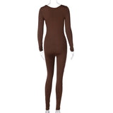 Women Jumpsuit Summer Long-Sleeve Slim Fit Hip Raise