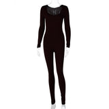 Women Jumpsuit Summer Long-Sleeve Slim Fit Hip Raise