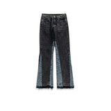 MIJKO Men's Vintage Pants MIJKO Men's Women's Autumn and Winter Wide Pants Spliced Jeans