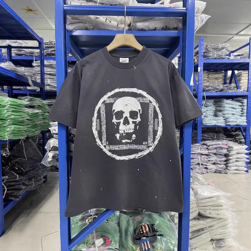 saint m t shirts s.m. crew neck t-shirt with skull graphic