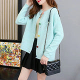 Women Knitted Cardigan Spring Loose Knitted Cardigan Top