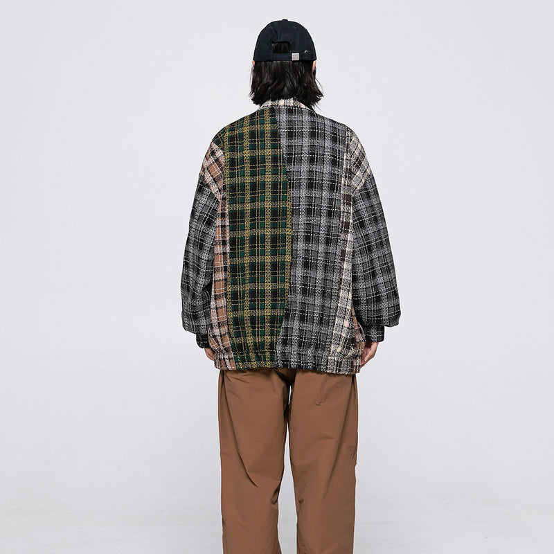 Unisex Jacket Autumn Plaid Retro Coat