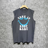 Amiri tank top smiley face printing