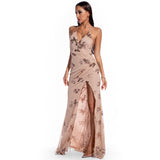 Women Evening Gown Sexy Retro Sequined Suspender Dress