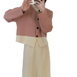 Women Knitwear Autumn and Winter round Neck Sweater Loose Short Knitted Cardigan